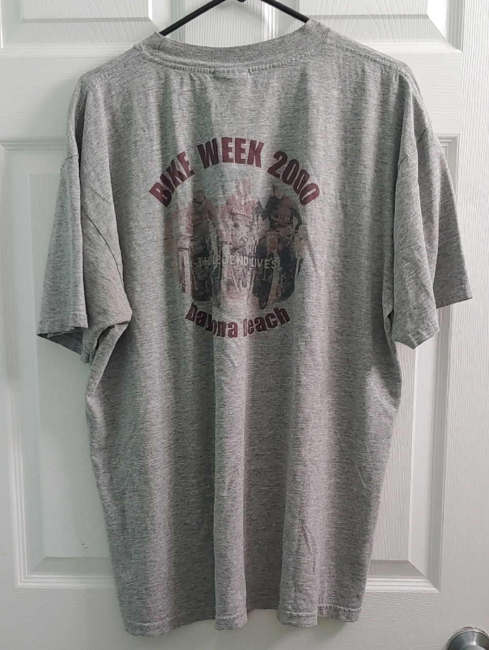 Vintage Y2K Indian Motorcycle T Shirt Bike Week 2000 Heather Grey Unisex Size XL
